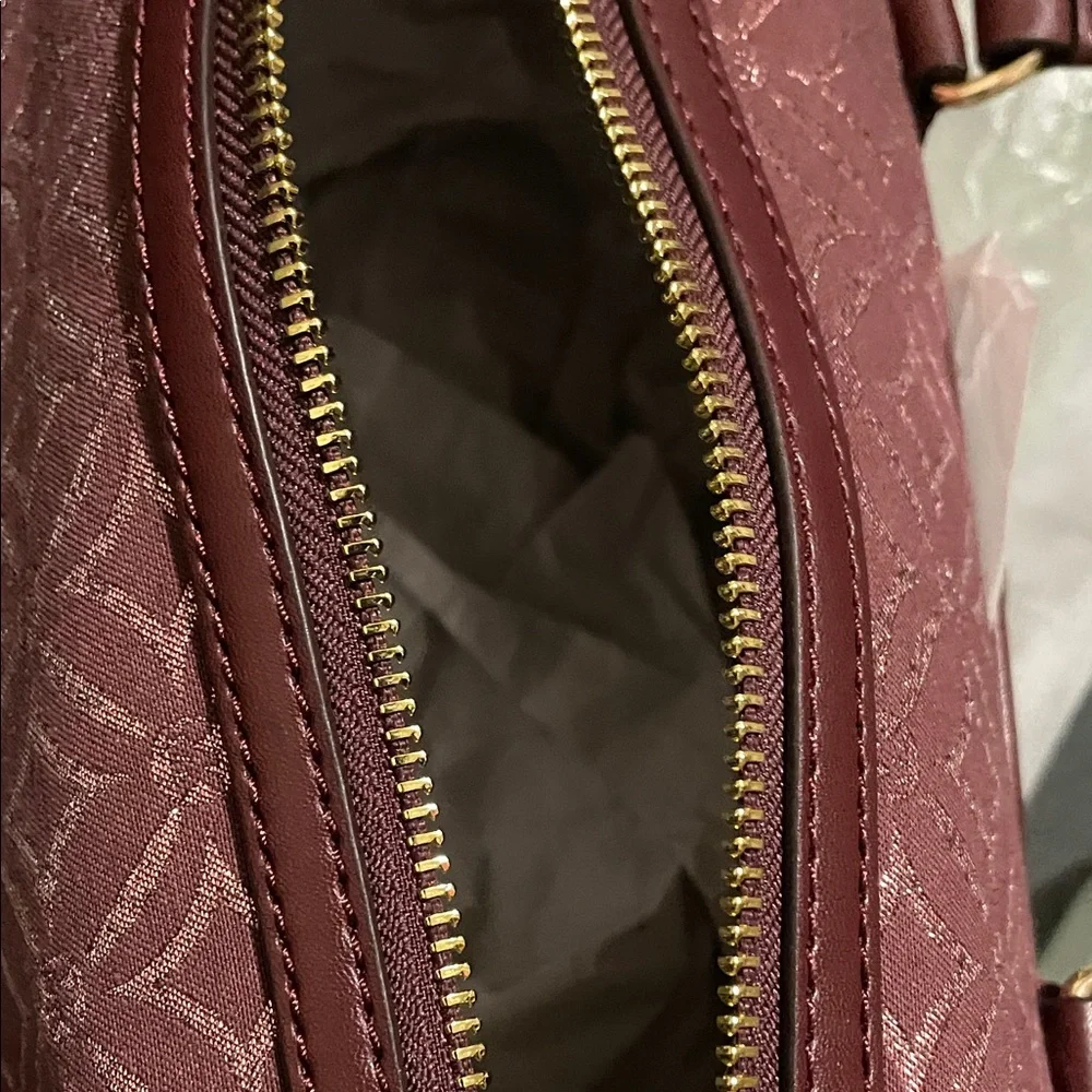 MICHAEL Michael Kors Maroon Patterned Duffel/ Satchel - Picture 11 of 11